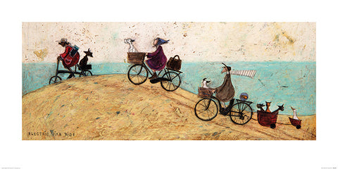 Sam Toft (Electric Bike Ride) 50cm x100cm (WHITE FRAME)